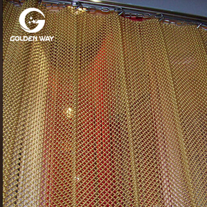 Tùy Chỉnh Dệt Chuỗi Liên Kết Lưới Hiện Đại Thép Không Gỉ Trang Trí Lưới Cho Thiết Kế Nội Thất - Product Image 1
