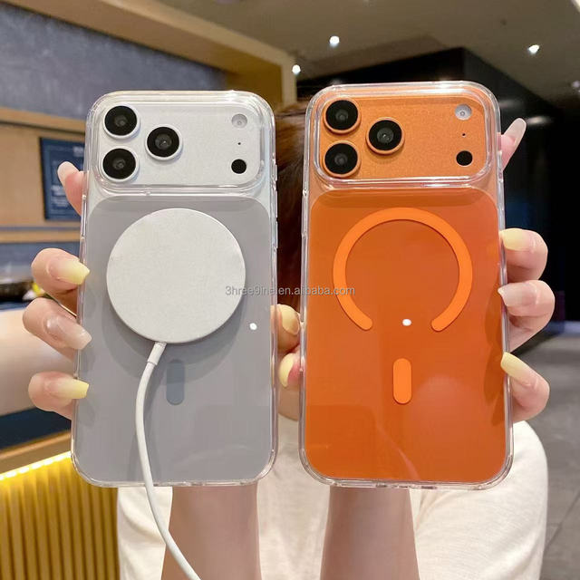 3hree9ine Luxury Waterproof Shockproof Wireless Charging Colorful Acrylic Magnetic Oil Painting Phone Case for iPhone 18Pro