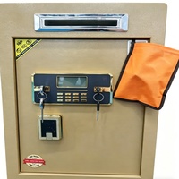 Schubladenförmiger Münzautomat-Safe für Hotels, Kassen und Rezeptionen, 70 cm hoher Stahlsafe mit Handkurbel für Münzen