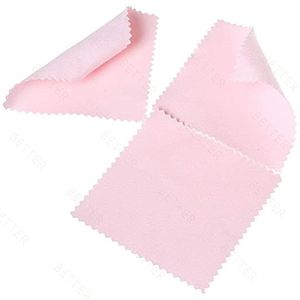 ピンククリーン布カスタム素材両面フリースロゴカスタムシルバージュエリー研磨マイクロファイバースエードクリーニング布 - Product Image 2