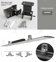 Revolusioner 140lm/w LED cahaya Teluk ramping ultra-ramping 8.5mm desain UGR kurang 16 2 kaki 4 kaki 5 kaki untuk lampu gantung liontin