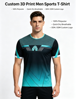 Nouveau T-shirt de sport classique pour homme en polyester, respirant et anti-humidité, idéal pour le badminton et la course à pied, avec sublimation de qualité.