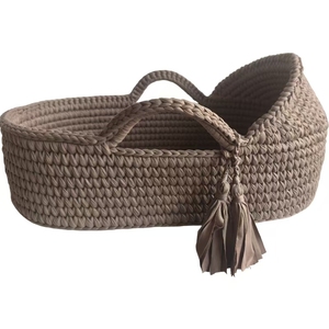 Cesta Moisés Ovalada Moderna y Ecológica de Algodón, Tejida a Mano, Portátil para Recién Nacidos, Personalizable - Product Image 3