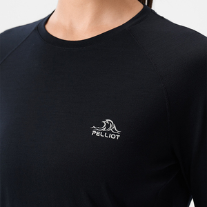 Maglietta Sportiva da <span class=keywords><strong>Donna</strong></span> PELLIOT Serie P Antibatterica <span class=keywords><strong>Calda</strong></span> e Delicata sulla Pelle <span class=keywords><strong>Maglia</strong></span> Interna a Maniche Lunghe 87% Lana - Product Image 6