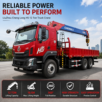Grue montée sur camion 6x4 300 CV, 12 tonnes, flèche droite 18,5 m pour le transport, la construction, l'exploitation minière, l'énergie et les travaux sur sites difficiles (municipaux et industriels)