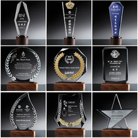 Trofeo de Cristal Pulido Ecológico Personalizado con Logotipo Grabado, Texto en Cristal K9, Reconocimiento Corporativo, Ceremonia, Empleado