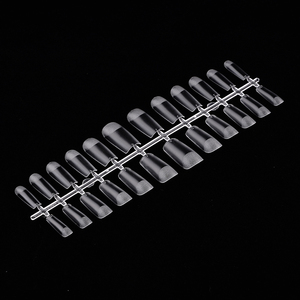 Faux ongles carrés courts imprimés, motif marbré français, à presser, pour manucure de salon personnalisée, extension artificielle, outil de démonstration artistique - Product Image 4
