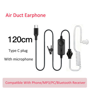 Auriculares con Tubo Acústico Tipo C, Estilo FBI, Intraaurales, con Protección Contra Radiación Acústica, Micrófono Integrado - Product Image 1