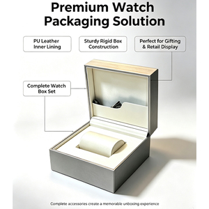 Luxury Rigid <b>Watch</b> Gift Box <b>Set</b> PU Inner Complete Packaging Kit With Paper Handbag For Wrist <b>Watch</b> Retail Gifting - Product Image 2