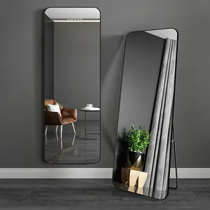 Aluminum Frame Rectangle R Angle Floor Dressing Mirror Back Panel Full Length Mirror Wall