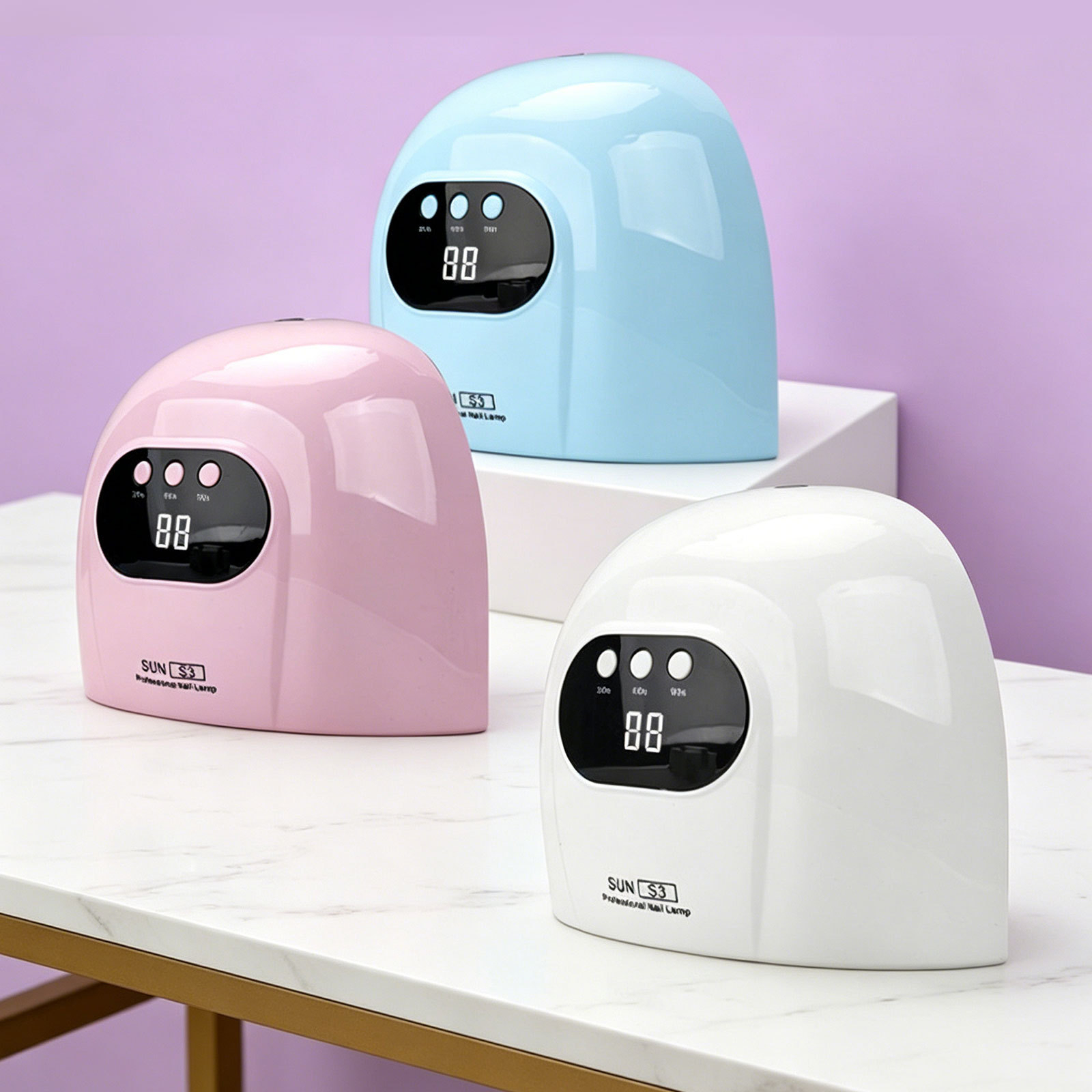 Professional UV LED Nail Lamp SUN S3 Gel Nail Light for Nail Polish 88W UV Dryer with 3 Timers and Display