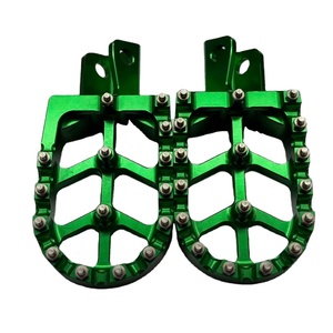 Motorcycle <b>Modified</b> Oversized Anti-slip Aluminum Alloy Footrests Pegs Off-road Foot Pedals Green for KLR 650 2011-2022 - Product Image 1