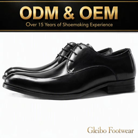 Chaussures Derby classiques à lacets Gleibo, semelle extérieure en caoutchouc composite, chaussures en cuir véritable pour hommes, pour le bureau et les trajets quotidiens, vente en gros ODM OEM