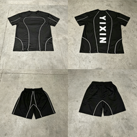 Ensemble de survêtement décontracté 2 pièces surdimensionné pour homme, t-shirt et short rayés, style streetwear, fabriqué sur mesure