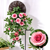 Guirlandes de roses artificielles en soie, plantes vertes pour décoration de porte, mariage, plafond, remise de diplôme, Halloween, écologiques et durables