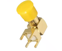 Conector RF de montaje en mamparo de ángulo recto, base de antena GPS con accesorio de soldadura para conectores coaxiales de PCB de orificio pasante,