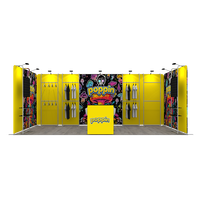 Stand d'exposition portable en aluminium 10x20 avec impression personnalisée, sans outil, étagères, présentoir pour vêtements, salon professionnel