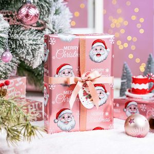 MAYPLUSS Pink Christmas Wrapping <b>Paper</b> 17in X 33ft Santa Design Coated <b>Paper</b> Gift <b>Wrap</b> for Holiday Season - Product Image 6
