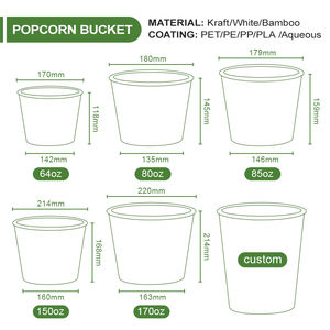 Venta de Fábrica Vasos de Papel para Palomitas de Maíz con Logotipo Impreso, Contenedor de Palomitas de Maíz, Cubo para Fiestas de Cine, para Llevar - Product Image 3