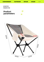Chaise pliante portable d'extérieur avec rangement - Meubles d'extérieur en acier à haute teneur en carbone pour le camping, le pique-nique, la pêche et l'utilisation à domicile