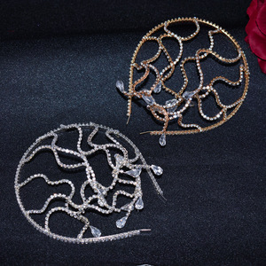 <span class=keywords><strong>Diadema</strong></span> de presión con cadena de diamantes de imitación, accesorios flexibles para el cabello, <span class=keywords><strong>diadema</strong></span> nupcial con flecos de diamantes incrustados en forma de serpiente - Product Image 3