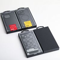 Boîte d'emballage en papier à motif fibre de carbone de luxe pour coque de téléphone, boîte d'emballage universelle haut et bas pour iPhone 17 Pro Max 16