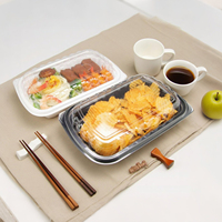 Barquettes Alimentaires en Plastique PP Jetables avec Couvercle OPS pour Plats à Emporter