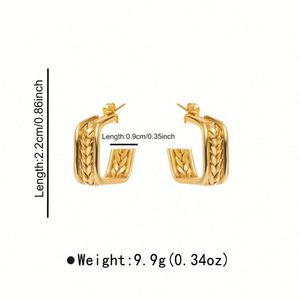 Pendientes Redondos Minimalistas de Color Dorado Vintage, Joyería Fina de Moda para Mujer, para Fiestas, Acero Inoxidable, Estilo Casual - Product Image 2