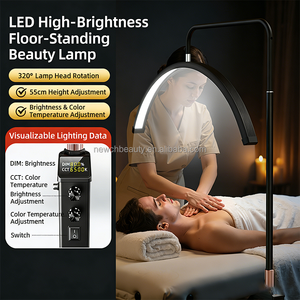 Lámpara de pie LED profesional plegable de media luna para salón de belleza, luz regulable para el hogar, luz de relleno para pestañas, uñas, <span class=keywords><strong>tatuajes</strong></span> y cuidado de la piel - Product Image 3