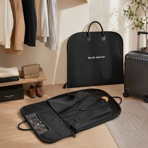 Sac de transport de luxe en toile pour vêtements, housse anti-poussière zippée portable grande capacité pour costumes, voyages d'affaires, mariages et vestes de cérémonie - Product Image 5