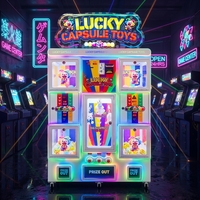Distributeur automatique de capsules surprise à monnayeur, machine de jeu d'intérieur avec garantie d'un an, éclairage clignotant en anglais