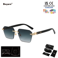 Lunettes de soleil Boyarn pour hommes et femmes, sans monture, en métal, tendance, lunettes de soleil à la mode, lunettes de soleil de créateur pour femmes
