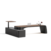 Offre Spéciale moderne en forme de L MDF cadre en métal bureau de haute qualité exécutif luxe établi pour PDG patron CE certifié meubles