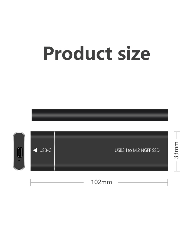Box Esterno M.2 SATA NGFF – USB-C 6Gbps Per SSD 2230/2242/2260/2280, Alluminio, Senza Attrezzi, Cavo USB-C/A Incluso