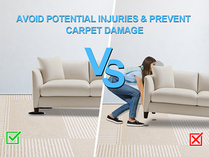 Glissières pour meubles réutilisables XL, très résistantes, pour tapis et sols durs, grandes plaques de déménagement, glissières en feutre pour meubles - Product Image 6