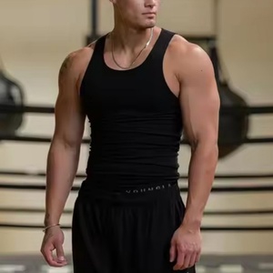 Débardeur de musculation OEM Compression Muscle Gym Workout Tank Top Fitness pour hommes en coton côtelé tricoté - Product Image 3