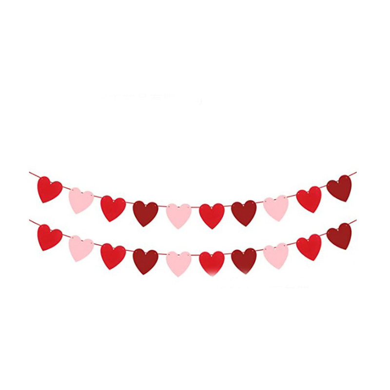 Valentine's day Heart Garland Decorations Valentines Heart Banner for Valentines Romantic Decorations Special Night