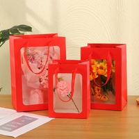 Maßgefertigte Blumenstrauß-Taschen Papier-Geschenktüten mit Transparentem Fenster für Blumen und Spielzeug