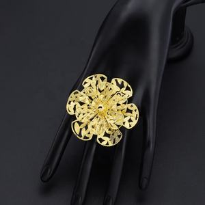Juego de Joyería Brasileña de Lujo JXX, Chapado en Oro de 24K, Anillo de Compromiso y Brazalete de Estilo Africano, Gran Venta - Product Image 3