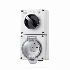 EAST <span class=keywords><strong>Presa</strong></span> Esterna Impermeabile IP66 con Interruttore 16A Stile Tedesco 1 Via + Combinazione <span class=keywords><strong>Presa</strong></span> Standard EU - Product Image 1