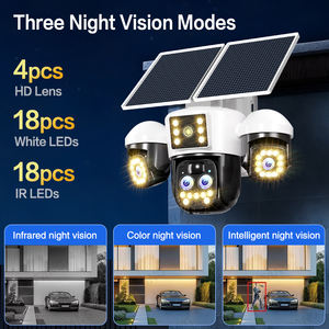 Caméra de sécurité solaire PTZ extérieure 12MP à 4 objectifs et 3 écrans, contrôle à distance par application, détection de mouvement IA, vision nocturne couleur, audio bidirectionnel, IP66 - Product Image 3