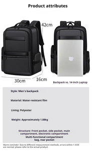 Mochila de ocio y negocios de gran capacidad al por mayor, bolsa de viaje Oxford, mochila impermeable para ordenador portátil, logotipo personalizado, regalo de Navidad para hombre - Product Image 2