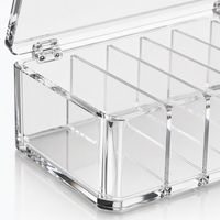 Boîte de rangement pour câbles en acrylique Calic, transparente, avec 6 compartiments, couvercle rabattable, pour le rangement des chargeurs, taille personnalisée, OEM, vente en gros