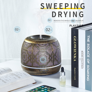 500ml công suất lớn 7 hương thơm khuếch tán độ ẩm không khí kim loại hương thơm trị liệu dầu mùi hương diffusers <span class=keywords><strong>12</strong></span> RV núi lửa Vaporizer - Product Image 2