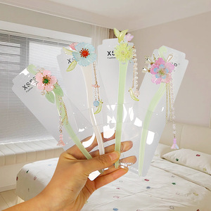 Épingle à cheveux florale à pompon pour femme, accessoire quotidien pour chignon, cheongsam et Hanfu, coiffe décorée de strass - Product Image 1