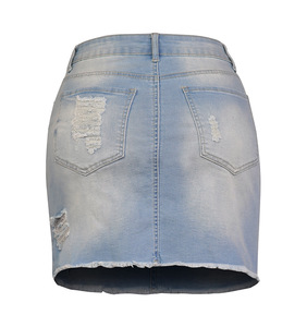 Mini-<span class=keywords><strong>jupe</strong></span> trapèze super courte en jean très extensible pour femme – Nouvelle collection tendance - Product Image 2