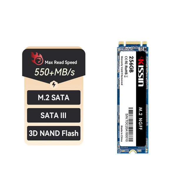KISSIN Wholesale High Speed 550m/s Internal Solid State Hard Drive M.2 NGFF 128GB SSD M.2 SATA 2280 SSD M2 1TB SSD