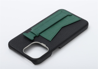 Coque de téléphone en cuir grainé de luxe 2023 avec porte-cartes et dragonne pour iPhone 14 15 16 Plus Pro Max