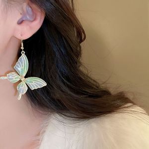 Copper Alloy Imitation Pearl Butterfly <b>Hook</b> <b>Earrings</b> Trendy Silver Plated Charm <b>Earrings</b> for Men's Anniversary - Product Image 5