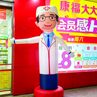 Mascotte gonflable de docteur de haute qualité en tissu Oxford, personnage de dessin animé pour hôpital, clinique, événement, publicité, affichage solaire